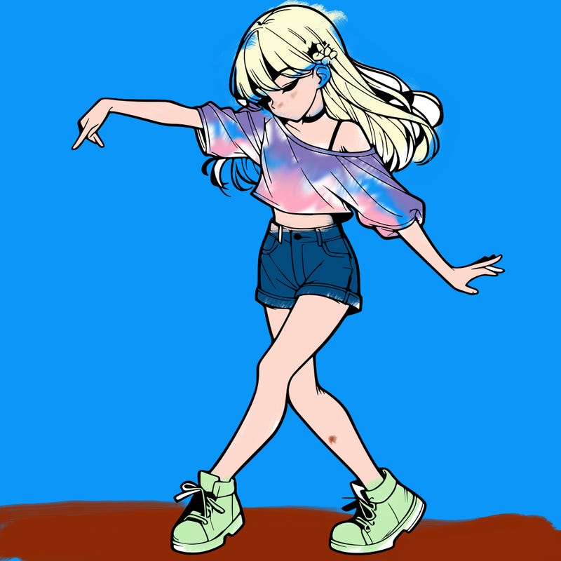 realistic girl danceing