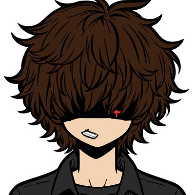 manga boy fluffy hair covering his eyes