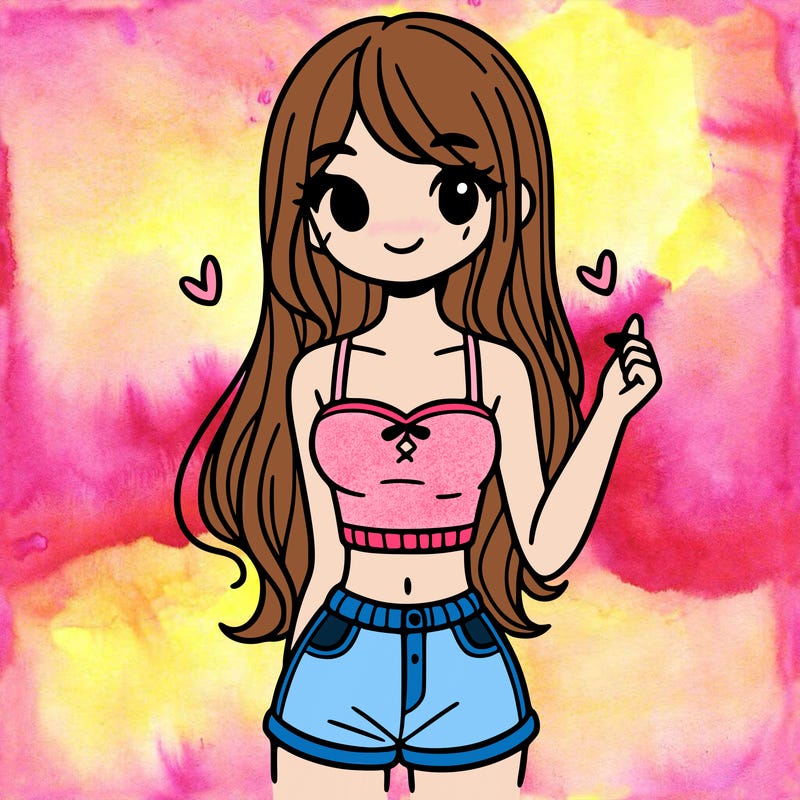 girl with cute crop top