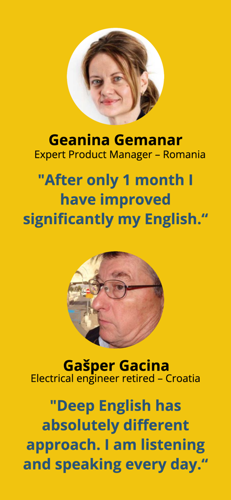 Deep English Learning - Success stories and testimonials from professional users of the Deep English Learning app.