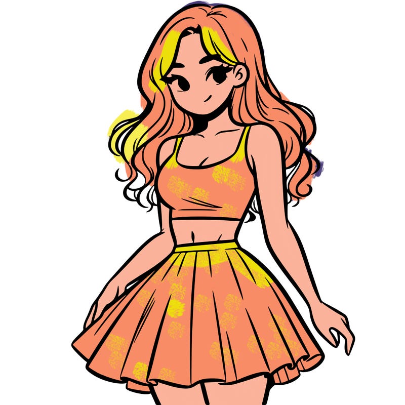 woman in a skirt and crop top