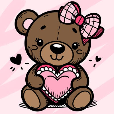 teddy bear hugging a heart