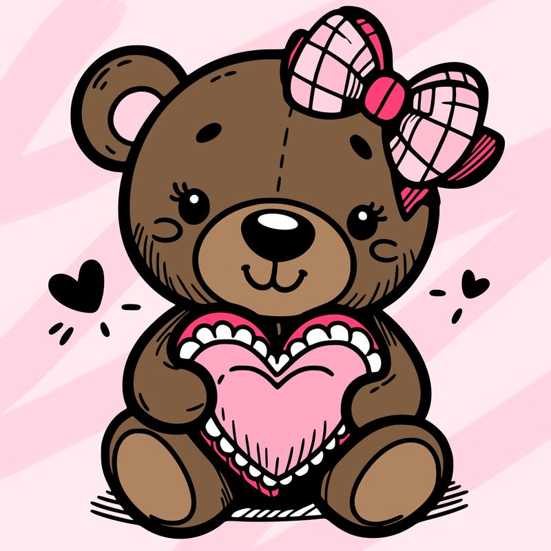 teddy bear hugging a heart