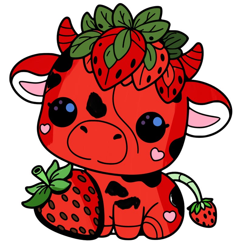 cute strawberry cow