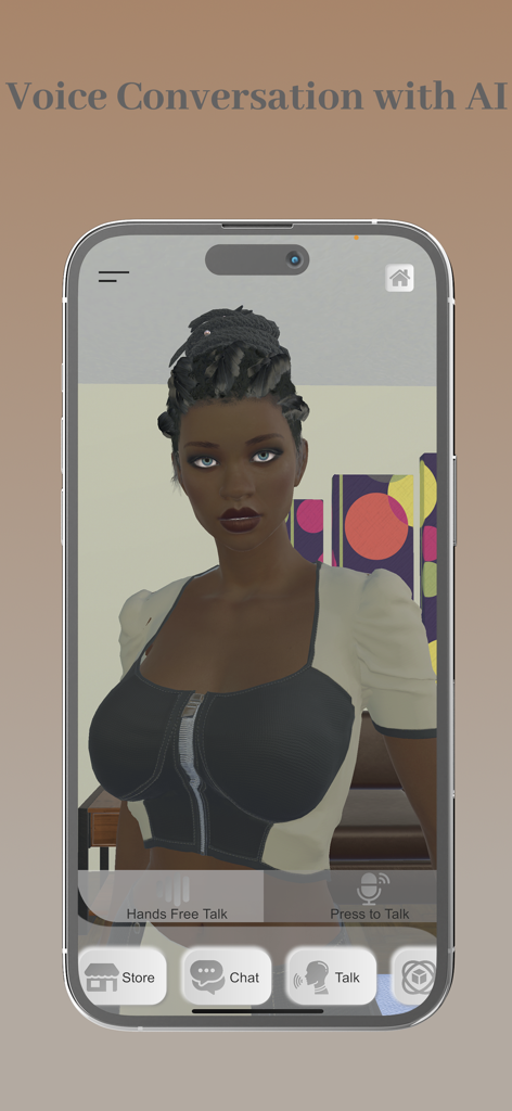 Voice conversation interface with a 3D female AI avatar