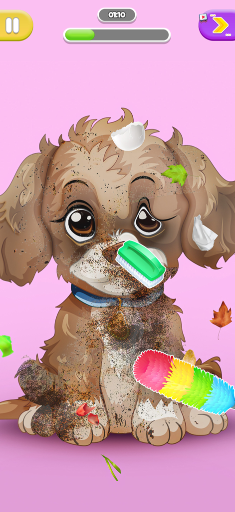 Makeup skincare ASMR Makeover - Un cachorro sucio siendo limpiado con cepillos en el juego ASMR de Maquillaje y Cuidado de la Piel