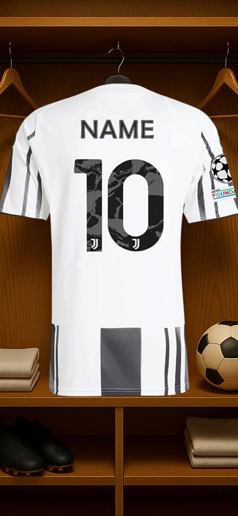 Make Your Football Jersey - A custom football jersey with the number 10 hanging in a locker room.