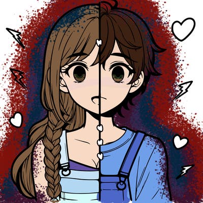 realistic girl boy split