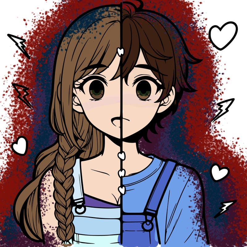 realistic girl boy split