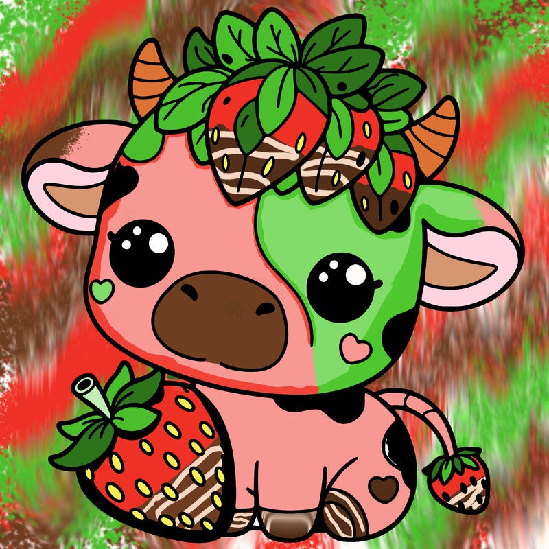 cute strawberry cow