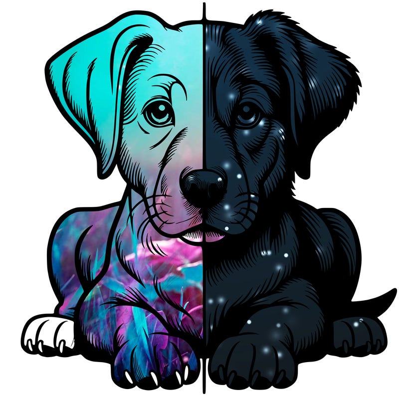 realistic dog split picture