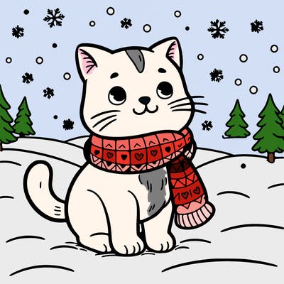 cat in the snow
