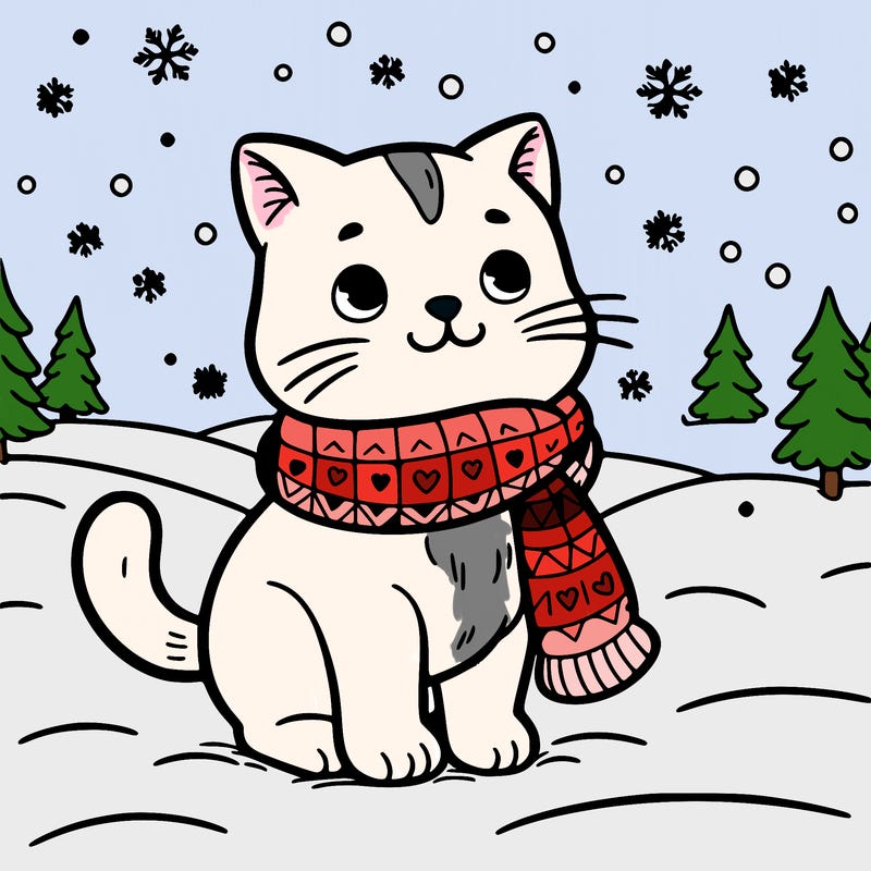 cat in the snow