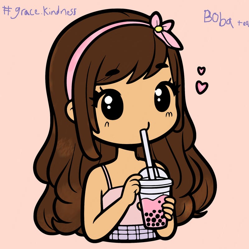 girl drinking boba