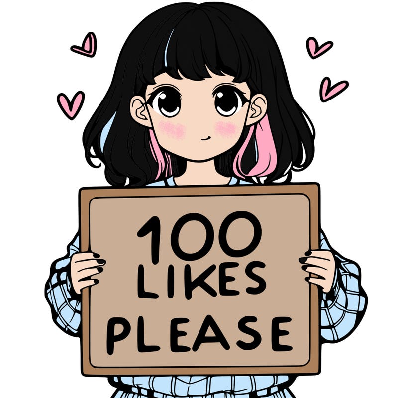 a girl holding a sign saying 100 likes please