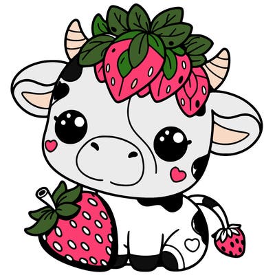 cute strawberry cow