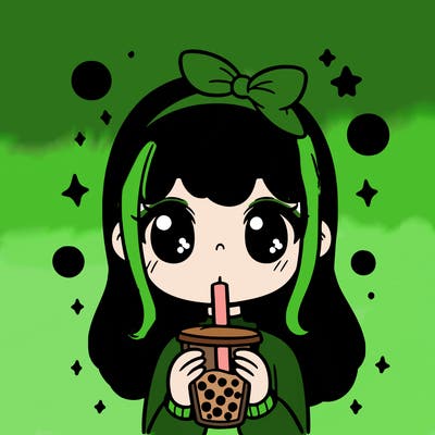 girl drinking bubble tea