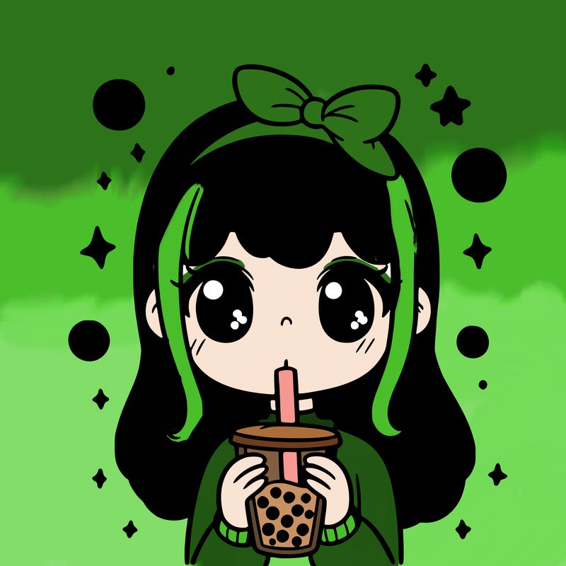 girl drinking bubble tea