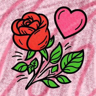 rose and heart