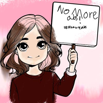 realistic girl holding up a sign