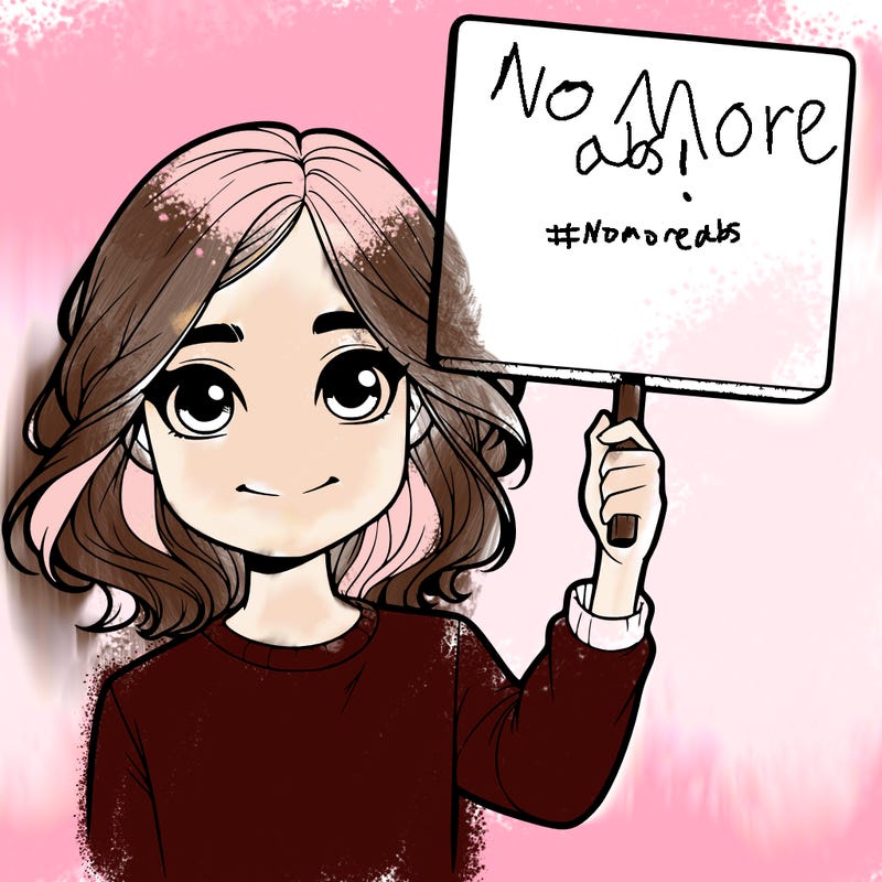 realistic girl holding up a sign