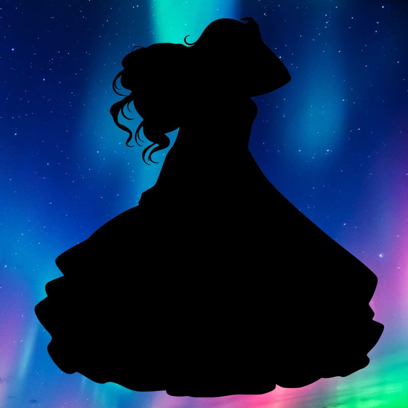 realistic woman with dress flowing in the wind