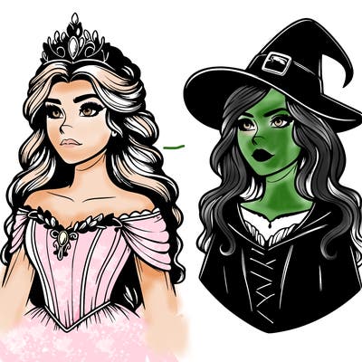 princess and witch realistic