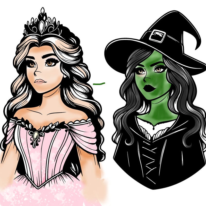 princess and witch realistic