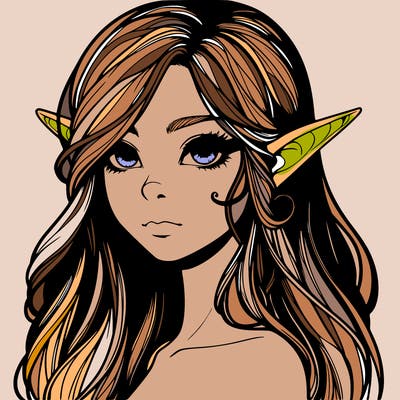 elf girl realistic dark fantasy