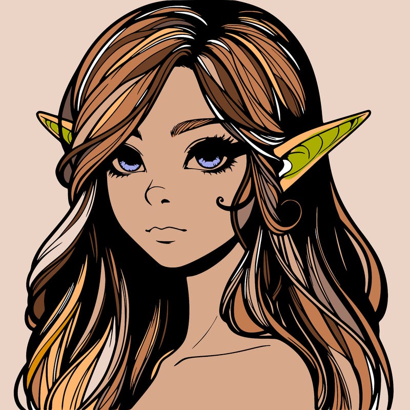 elf girl realistic dark fantasy