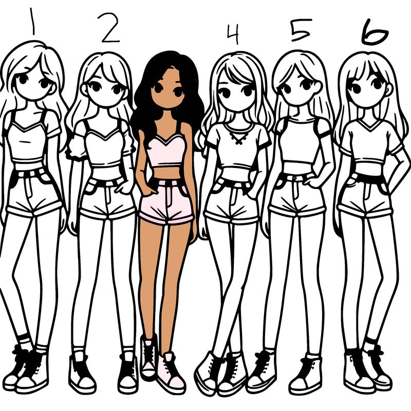 a group of girls wearing crop tops and shorts