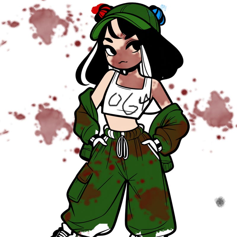 girl in crop top and baggy pants