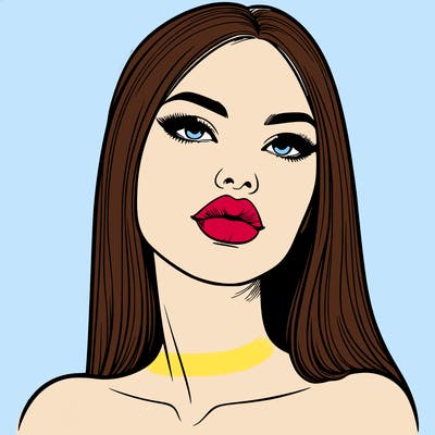realistic woman with full lips