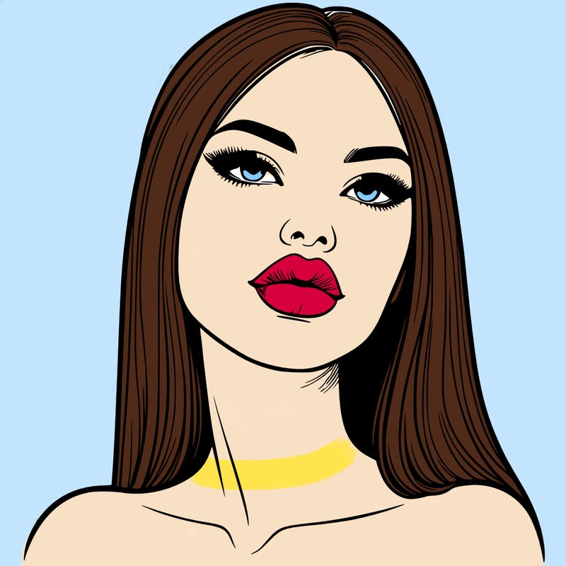 realistic woman with full lips