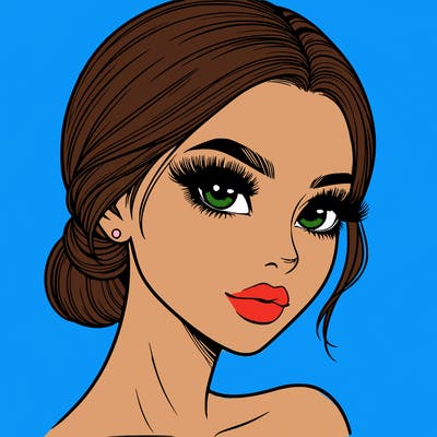 realistic girl with lashes