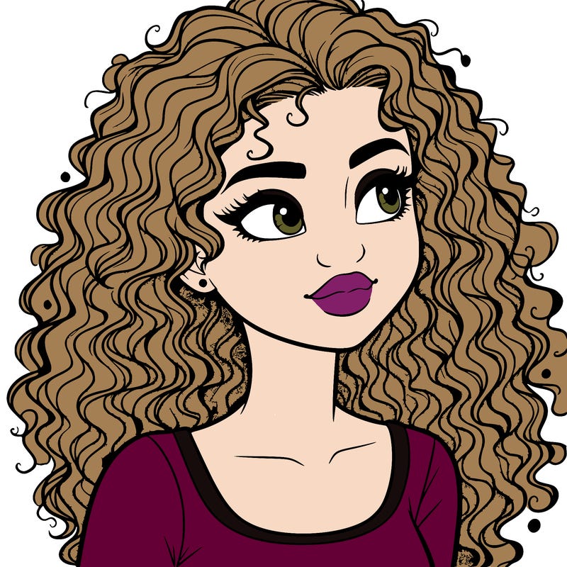 realistic girl with curly hair