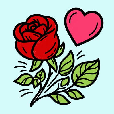 rose and heart