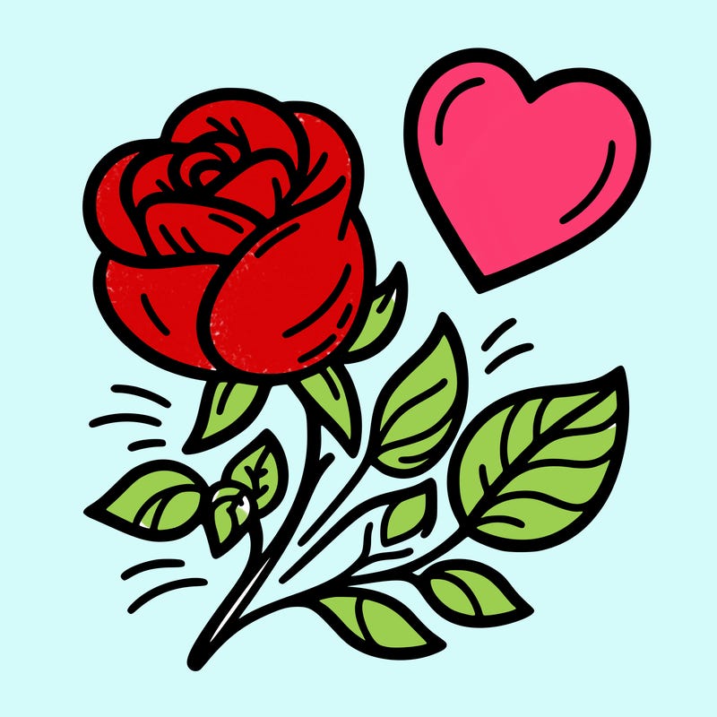 rose and heart