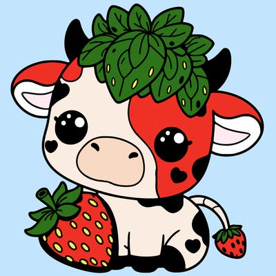 cute strawberry cow