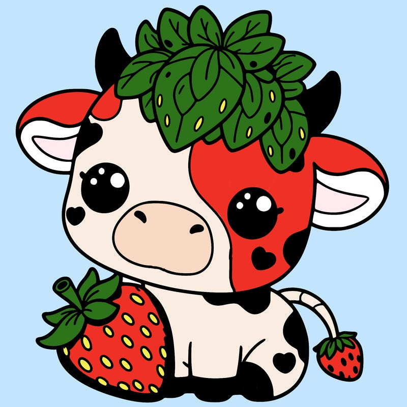 cute strawberry cow