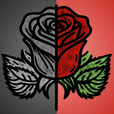 rose split down middle