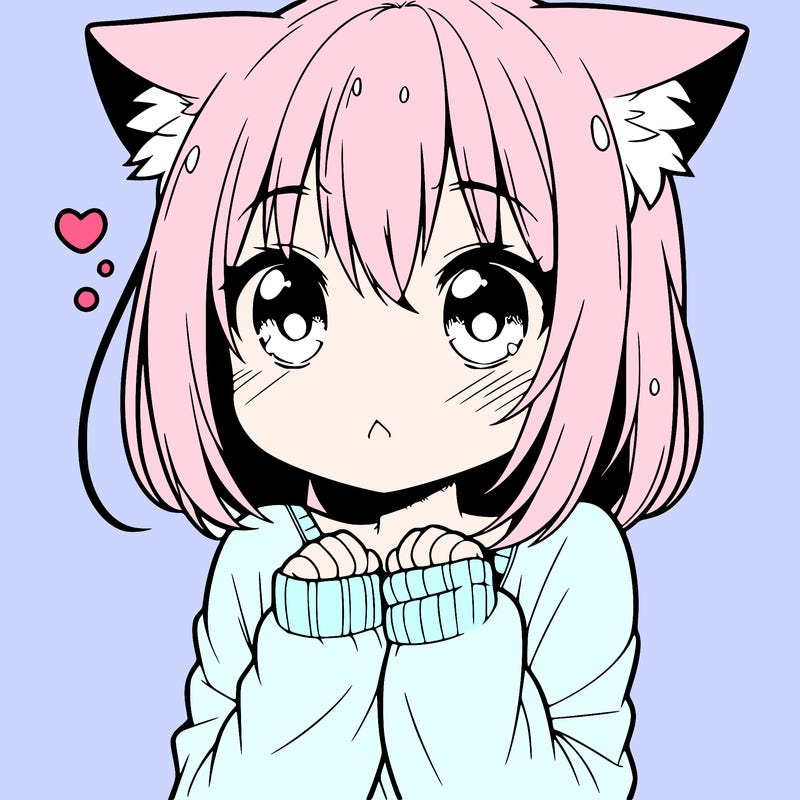 shy anime catgirl