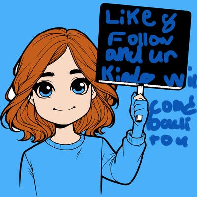 realistic girl holding up a sign