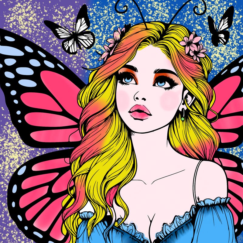 butterfly fairy realistic girl