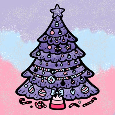 christmas tree with lots of details