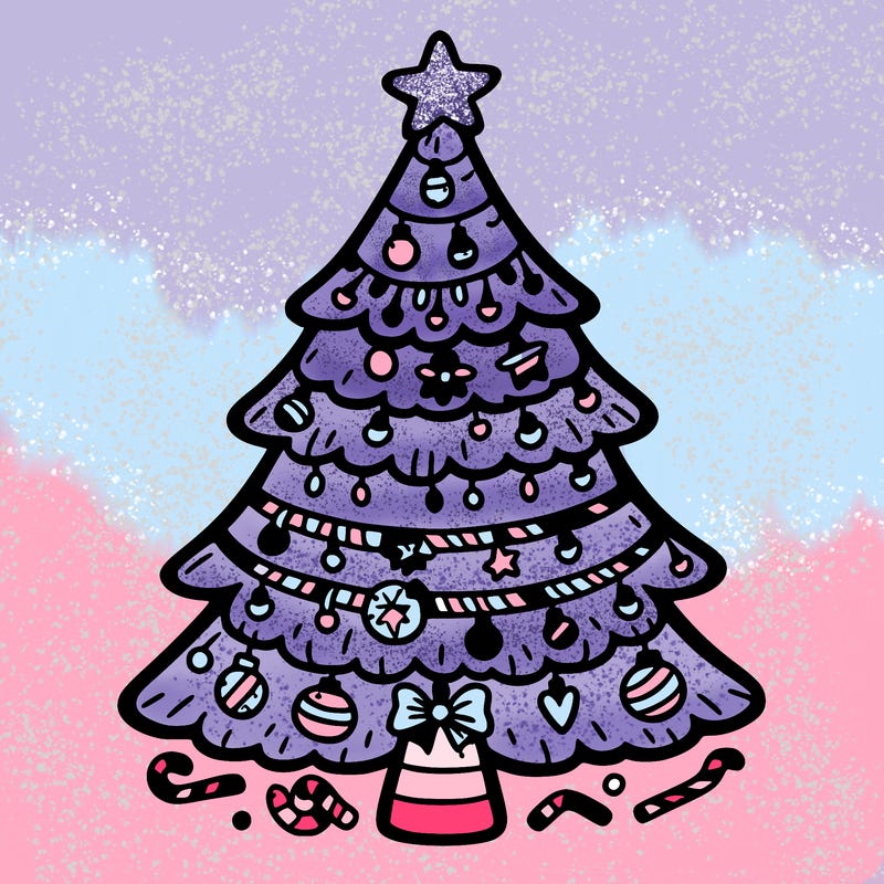 christmas tree with lots of details