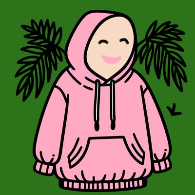 pink palm puff hoodie