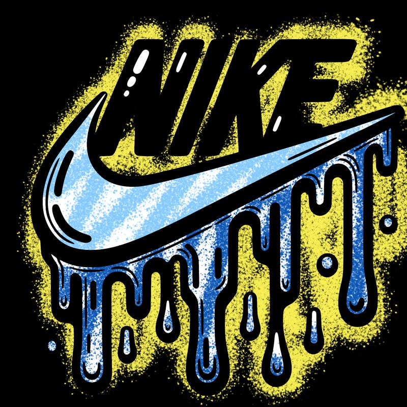 dripping nike logo