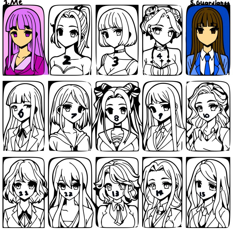 girls that look diffrent anime