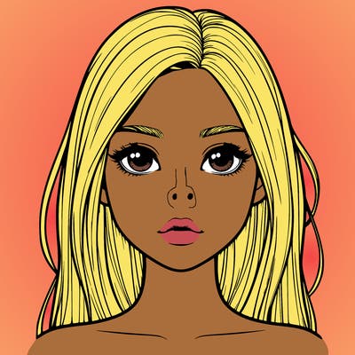 realistic girl with no lips or nose